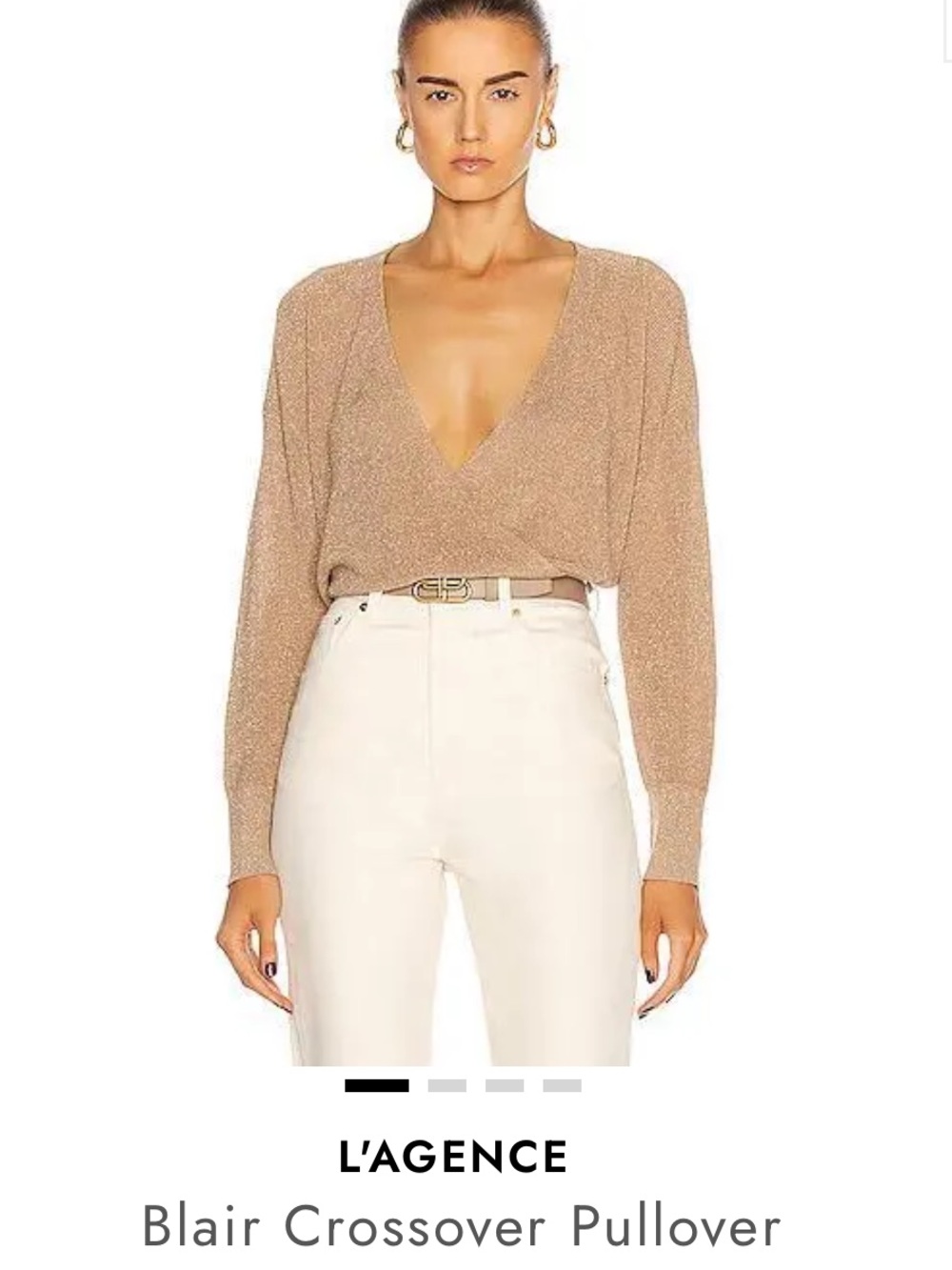 L'AGENCE Blair Crossover Pullover - Champagne